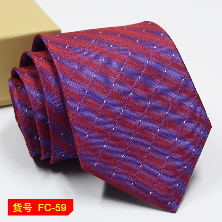 Men's Ties in 67 Styles - Solid, Stripe, and Floral Jacquard Neckties, 7-8cm Wide - Perfect for Daily Wear, Weddings and Gifts