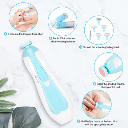 Multifunctional Electric Baby Nail Trimmer: Nail File Clippers for Toes & Fingernails - Essential Manicure Tool Set for Baby Care