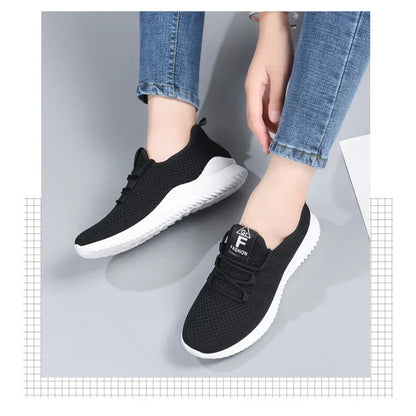 Women's Casual Sneakers: Summer Comfortable Breathable Platform Shoes - Versatile Lace-Up Fashion Shoe