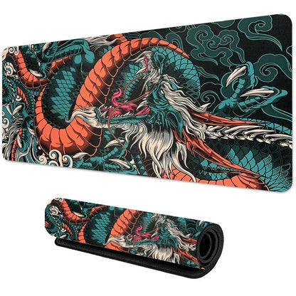 Japanese Dragon XXL Gaming Mousepad: Large Keyboard Gamer Mouse Pad - Speed Desk Mat for Anime, Available in 900x400 and 700x300 Sizes