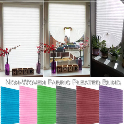 Black White Zebra Pleated Roller Blinds: Non-Woven Self-Adhesive Window Shade - Blackout Curtain for Bedroom, Living Room, Balcony Decor!