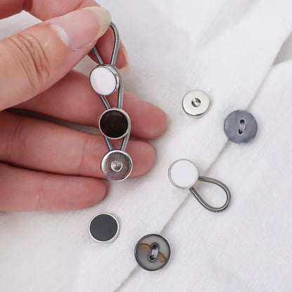 10pcs Metal Collar Button Extenders | Elastic Neck Extenders for Shirt, Coat, Jeans, Pants | Flexible Waist Button Extension