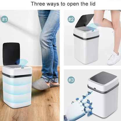 13L Smart Kitchen and Bathroom Touchless Trash Can - Innovative Garbage Bin for Your Home