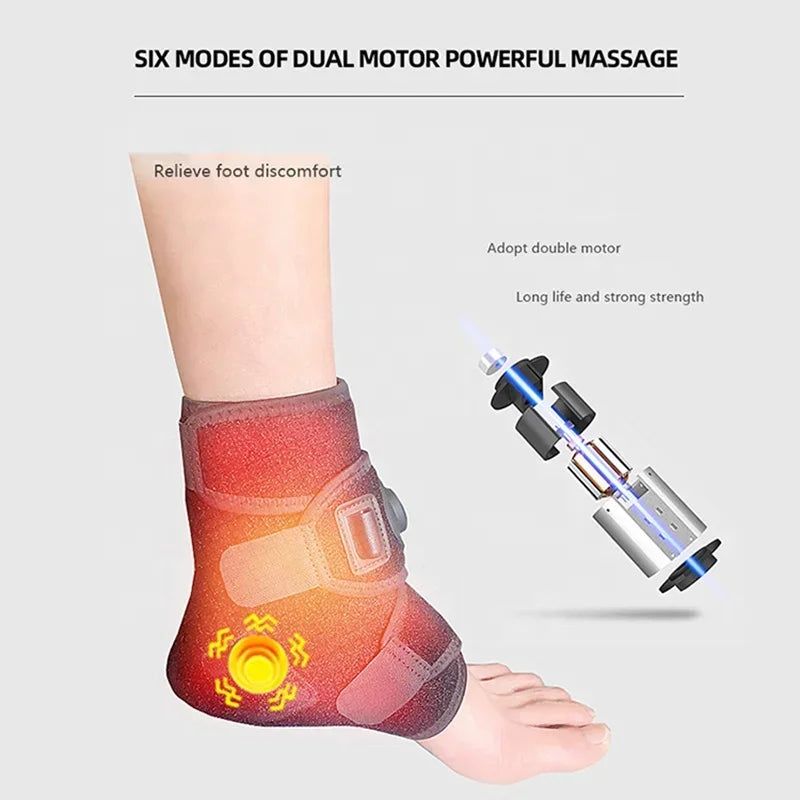 Foot Massager with Hot Compress and Vibration - USB-Powered Ankle Joint Protector Made of SBR Diving Material