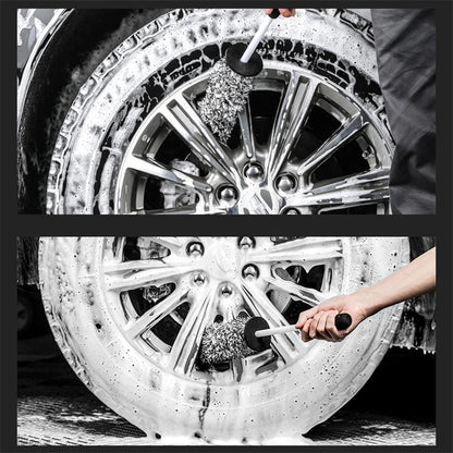 SEAMETAL Car Wash Microfiber Wheels Brush: Ultra-Soft Non-Slip Cleaning Gloves Mitt - Spokes Brushes Car Accessories