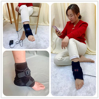 Foot Massager with Hot Compress and Vibration - USB-Powered Ankle Joint Protector Made of SBR Diving Material