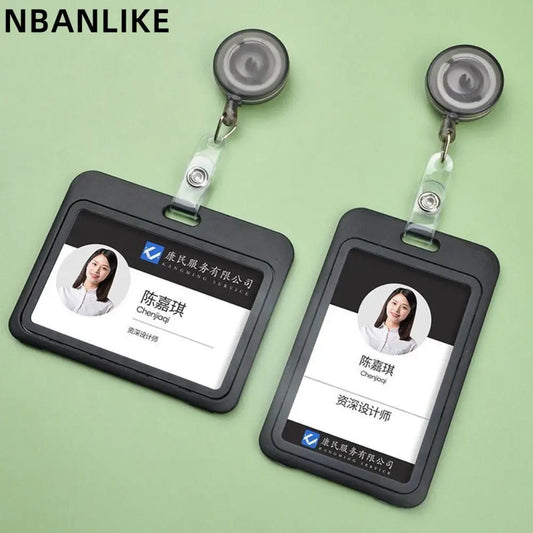 Multicolor Plastic Chest ID Tag Cover: Retractable Card Holder for Office Staff Work Passes - Convenient Name Badge Holder for Employees