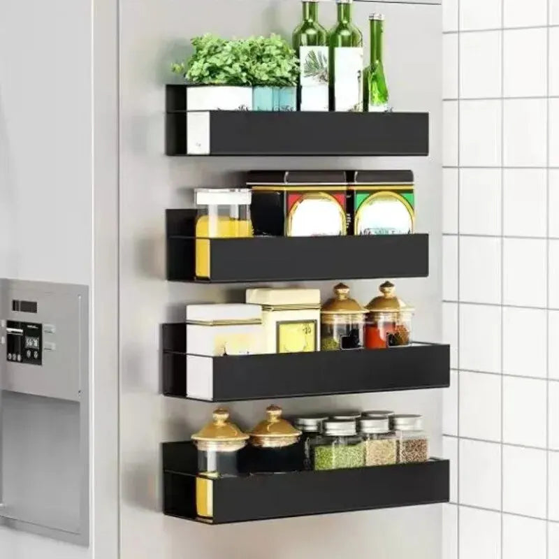 2pcs Magnetic Storage Shelves - Multifunctional Kitchen and Household Rack for Refrigerator and Washing Machine