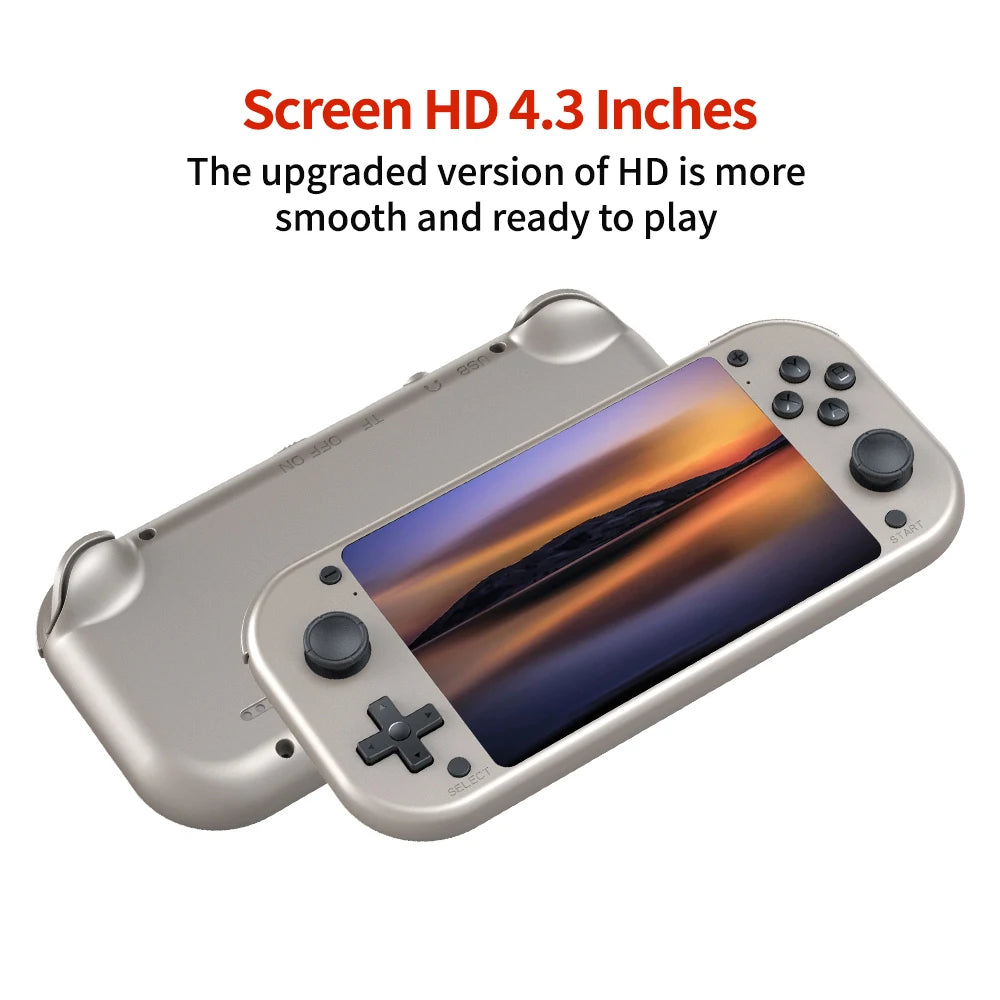 BOYHOM M17 Retro Handheld Game Console - 4.3 Inch IPS Screen, 64GB Portable Video Player with Open Source Linux System