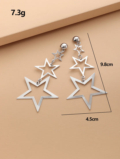 New Star Niche Hollow Design Stud Earrings - High-End Temperament Tassel Earrings, Perfect Gift for Girls