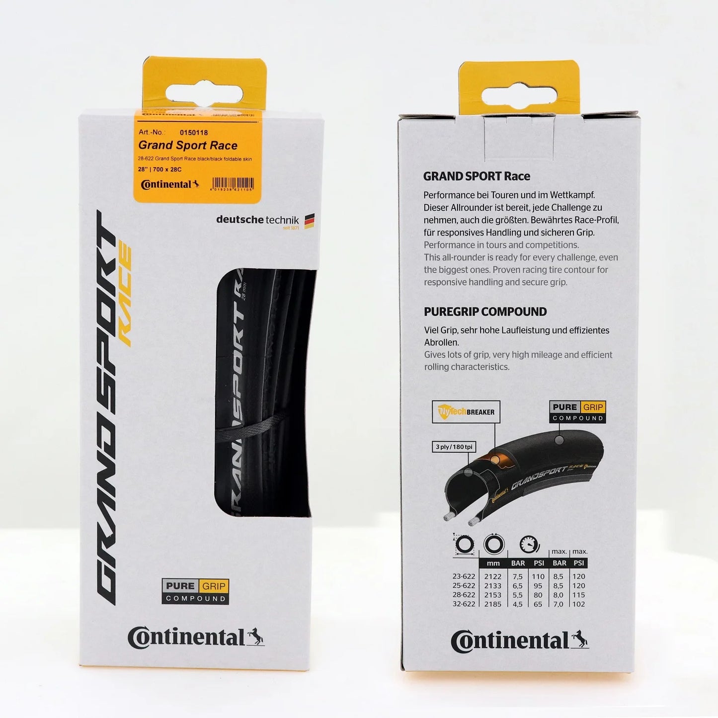 Continental Road Tire Bundle: ULTRA SPORT II & GRAND Sport Race - 700x23c/25c/28c Clincher Foldable Tires - 1 Pair for Road Cycling