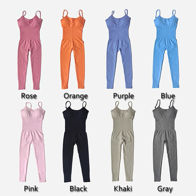 Seamless Yoga Set: Women's Tracksuit Jumpsuits - One Piece Fitness Rompers for Workout, Gym, and Sportswear