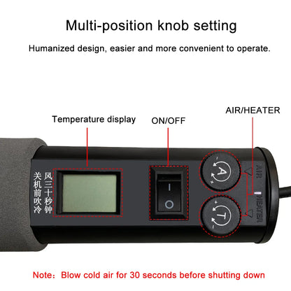 LCD Digital Heat Hot Air Gun - 110V 220V Desoldering Soldering Station with Adjustable Temperature - Ideal for IC, SMD, and BGA Work - Model 8018LCD8508