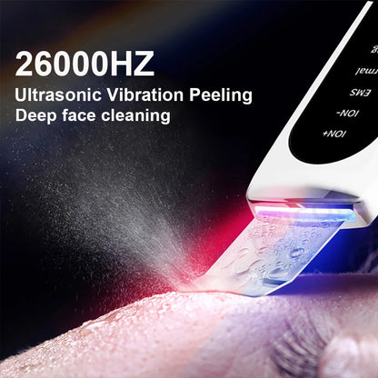 Ultrasonic Skin Scrubber: Blackhead Remover & Deep Face Cleaning Ion Acne Pore Cleaner - Facial Shovel Cleanser