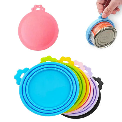 Silicone Pet Food Can Lid - Reusable Sealed Feeder Top Cap for Puppy, Dog, and Cat Food Storage, Health and Safety Daily Pet Supplies