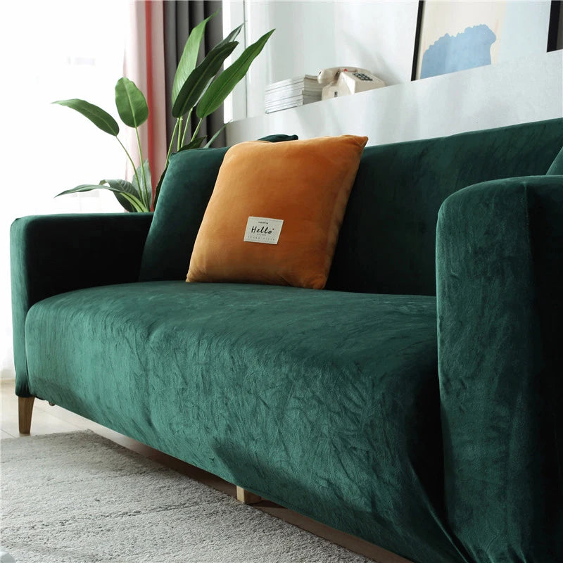 Stretch Velvet Sofa Covers - High-Quality, Modern Armchair Covers for Living Room Furniture (1/2/3/4 Seats)