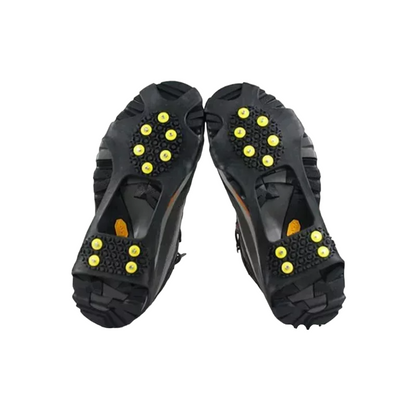 1 Pair 10 Studs Anti-Skid Snow Ice Climbing Shoe Spikes - Winter Ice Grips Cleats Crampons for Anti-Slip Shoe Cover