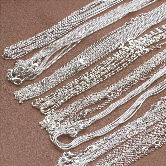 925 Sterling Silver Chain Necklace | 16-30 Inches Rolo Bead & Figaro Designs | Fashion Jewelry for Men & Women