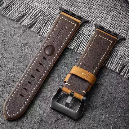 High Quality Leather Strap for Apple Watch: Compatible with Series 10, 9, 8, 7, SE, Ultra - Sizes 49mm, 45mm, 44mm, 42mm, 41mm, 40mm