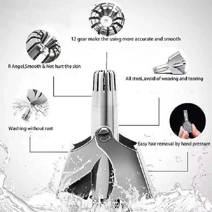 Noiseless Washable Manual Nose Hair Trimmer for Men and Women - Easy Nasal Hair Grooming Solution