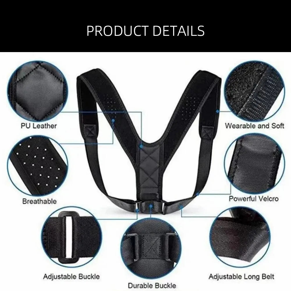 Back Posture Correction Belt – Unisex Hunchback Prevention and Sitting Posture Support – Breathable Body Shaping