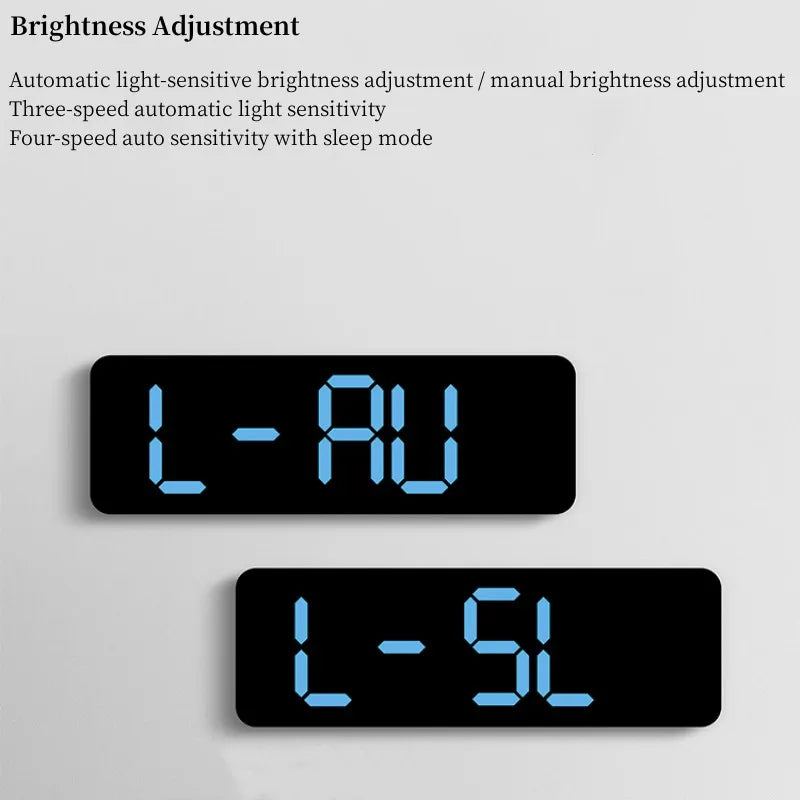 9 Inch Large Digital Wall Clock – USB Powered, Temp and Humidity Display, Auto Dimmer, DST, Table Clock with 12/24H LED Alarm