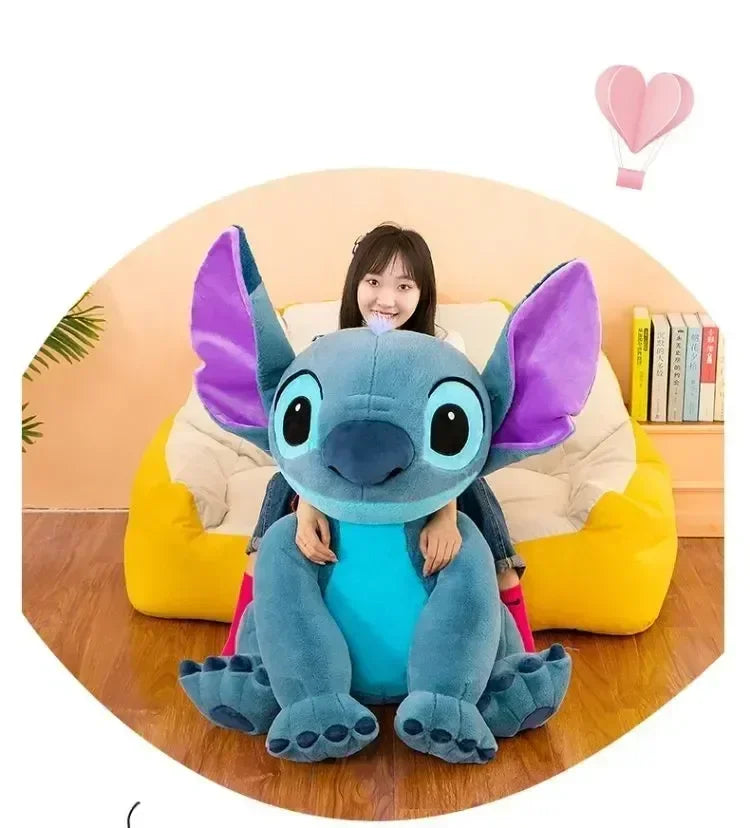 Disney Lilo and Stitch Giant Plush Doll - 30cm to 80cm Cartoon Animal Stuffed Toy, Soft Couple Sleeping Pillow, Ideal Gift