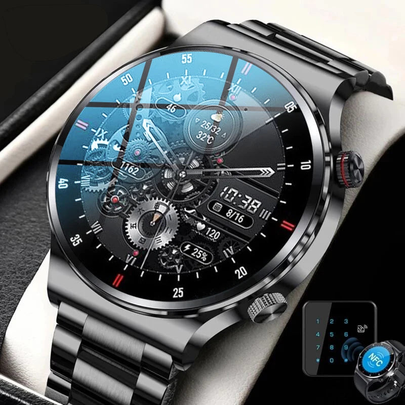 2023 Luxury Smart Watch for Men - NFC, Bluetooth Call, Fitness, Waterproof, Sports Wristwatch for Women and Kids - Compatible with Xiaomi and Huawei