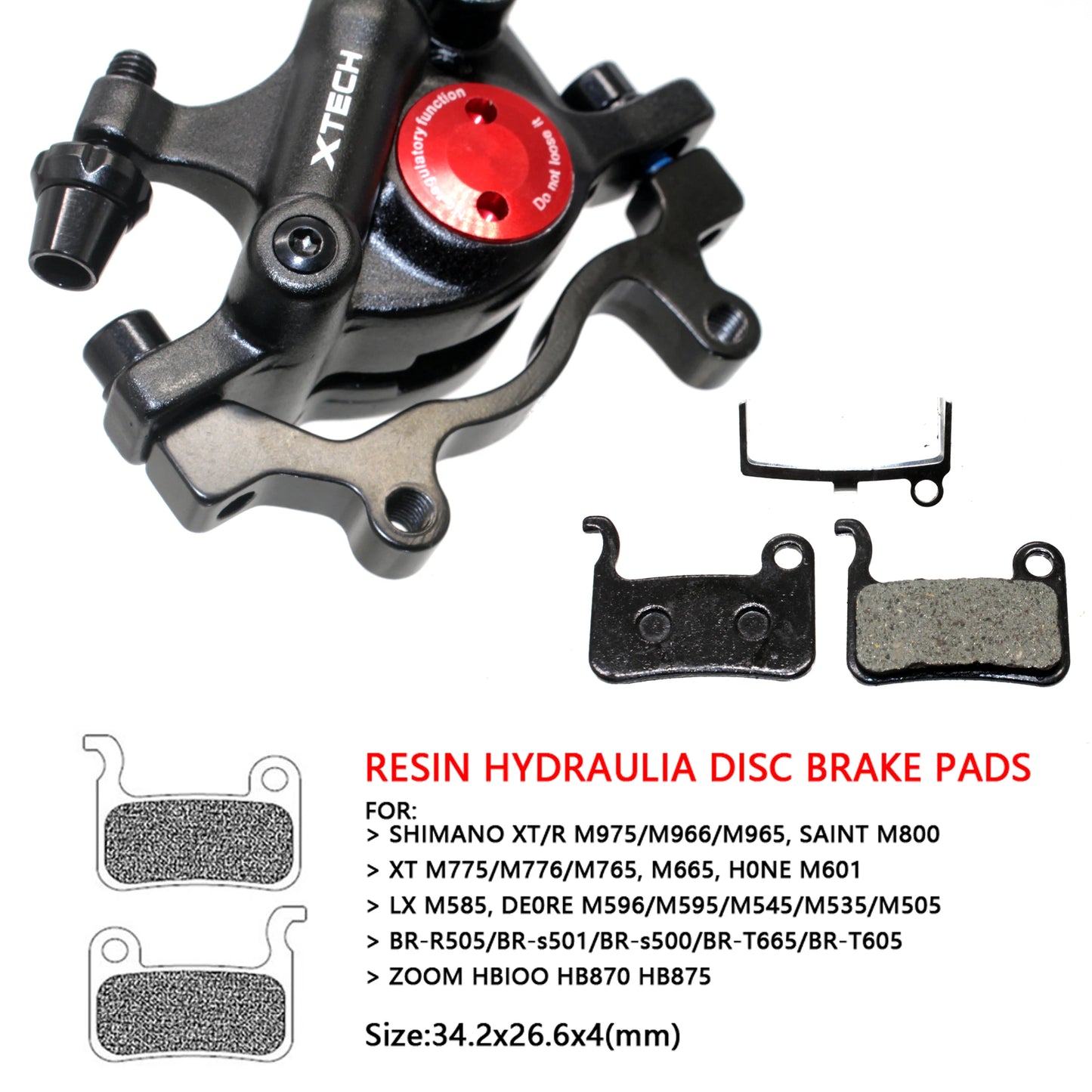 ZOOM HB100 MTB Hydraulic Disc Brake Calipers | Front & Rear Line Pulling System