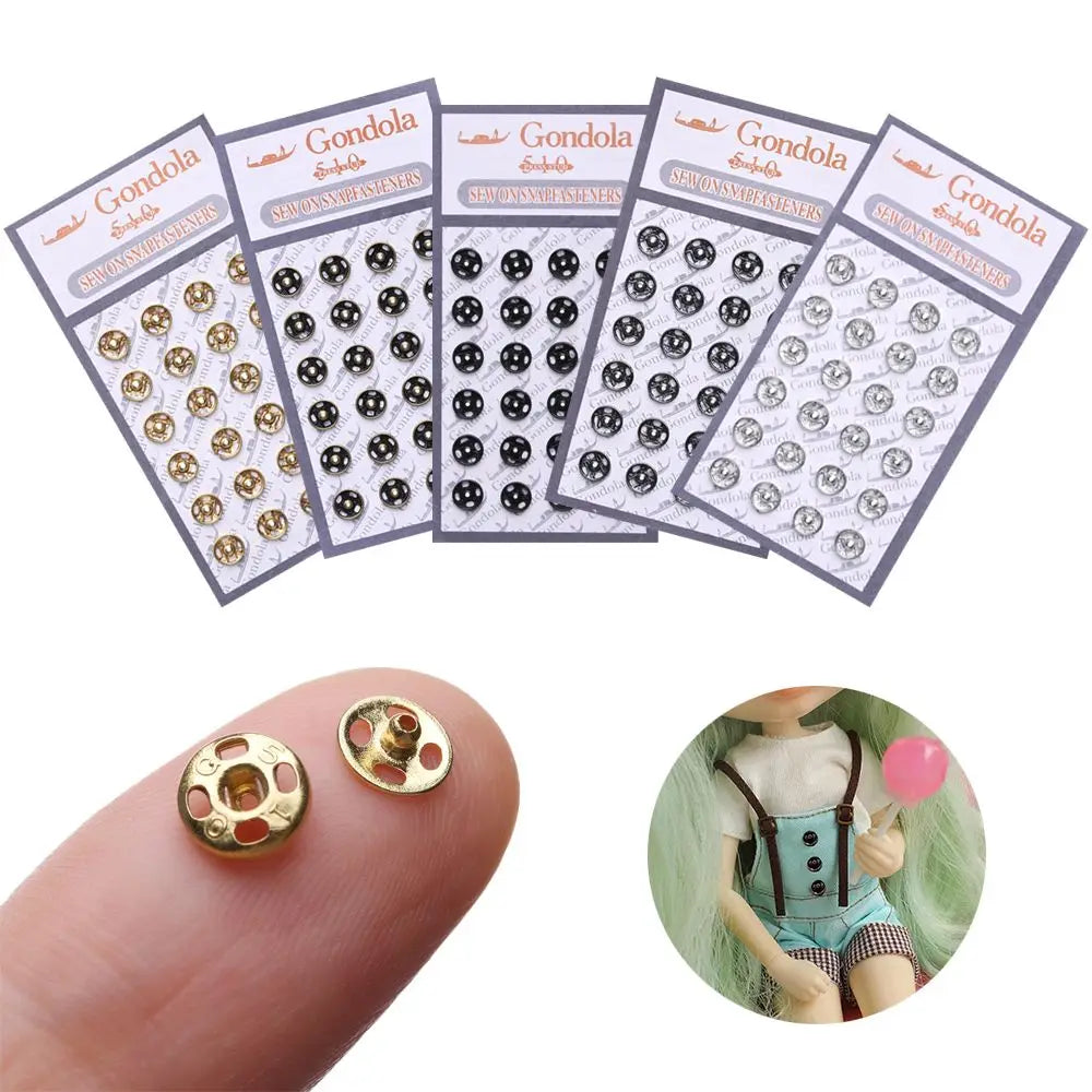 Mini Metal Buckle Buttons for DIY Doll Clothes | Invisible Snap Fasteners | Sewing Accessories for 1/6 Doll Clothing - 10/24 Pcs