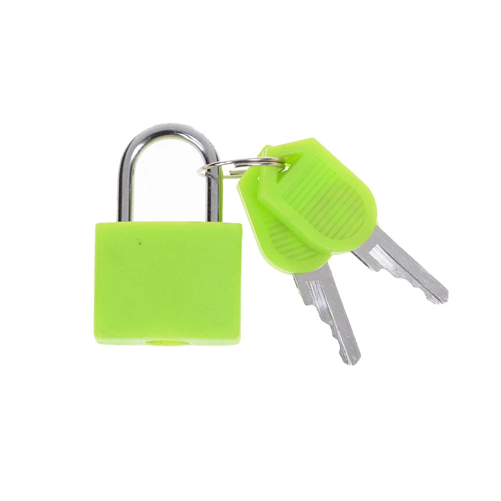 Mini Steel Padlock 6 Colors - Strong Travel Suitcase Lock with 2 Keys for Anti-Theft Protection