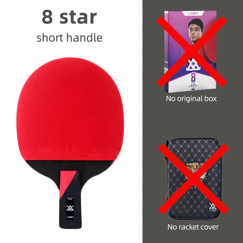 LOKI 9 Star Professional Table Tennis Racket - 5+2 Carbon Ping Pong Paddle with Sticky Rubbers, Ultra Offensive, Available in 6/7/8/9 Star Ratings