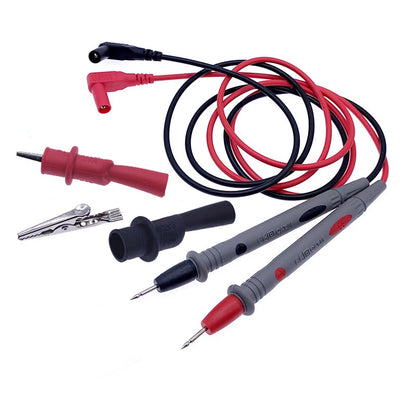 1 Pair 10A/20A Digital Multimeter Probes - Needle Tip Universal Test Leads with Polyvinyl Chloride Wire & Alligator Clips