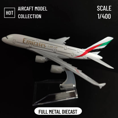 Emirates Airlines Diecast Airplane Model 1:400 - Metal A380 & B777 Aircraft Replica, Aviation Miniature for Home Decor and Toy for Boys