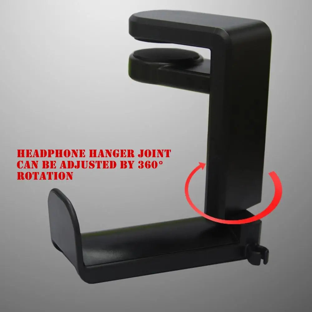 360° Rotating Headphone Stand: Desktop Headset Holder for PC Gaming - Desk Hanger Hook for Earphones and Controllers