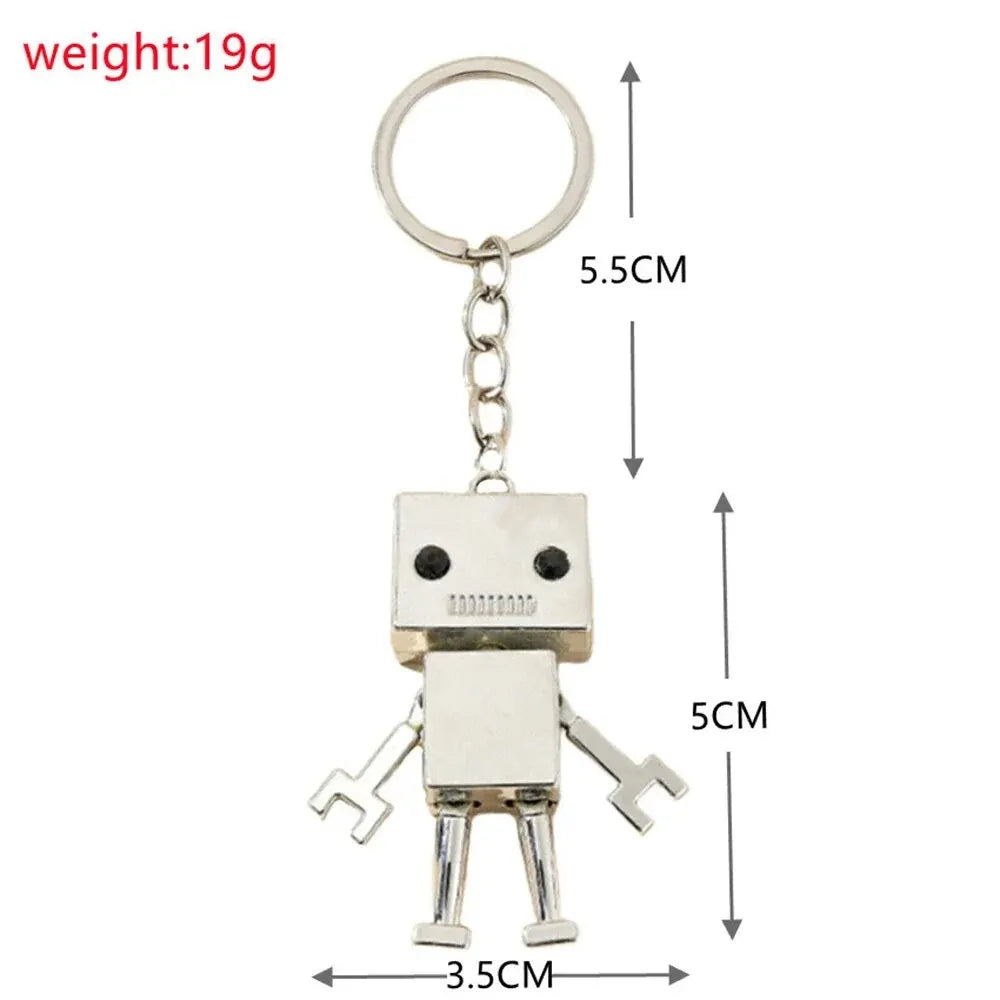 Creative Movable Robot Keychain - Retro Cartoon Pendant, Simple and Cute Design