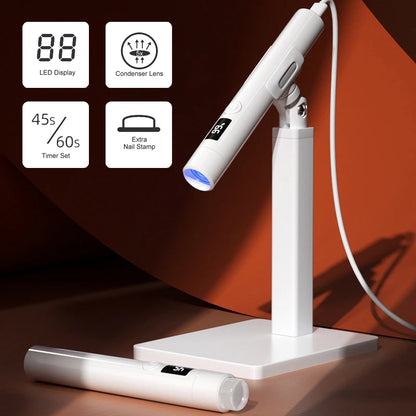 Portable Mini UV LED Nail Lamp - Rechargeable Cordless Resin Curing Light for Gel Nails, Nail Dryer