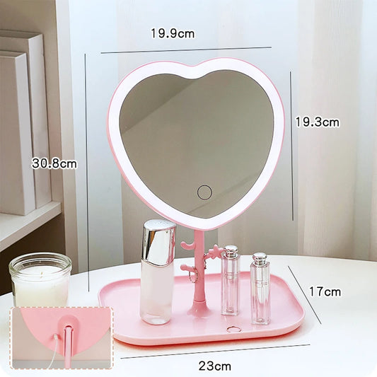 Portable LED Light Makeup Mirror | Compact Hand Folding Vanity Mirror with Cosmetic Lamp | Perfect Gift for Beauty Lovers