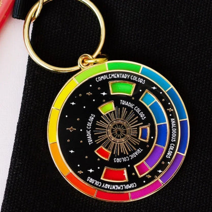 Wheel Keychain (Black/White): Theory Inspired Artist Gift - Perfect for Backpacks, Hats, Pins, and Boards, Rainbow Gifts