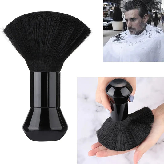 Soft Neck & Face Duster Barber Brush - Black Beard Hair Cleaning Hairbrush for Salon, Hairdressing & Makeup Styling