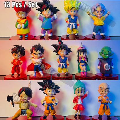 Dragon Ball Z Super Saiyan Son Goku Action Figure Set – Son Gohan, Vegeta, Broly, Piccolo, and Majin Buu | Anime Collectible Toy Gift