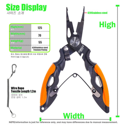 Multifunctional Fishing Pliers | 420 Stainless Steel Body Scissors | Line Cutter & Hooks Remover | Outdoor Fishing Accessories