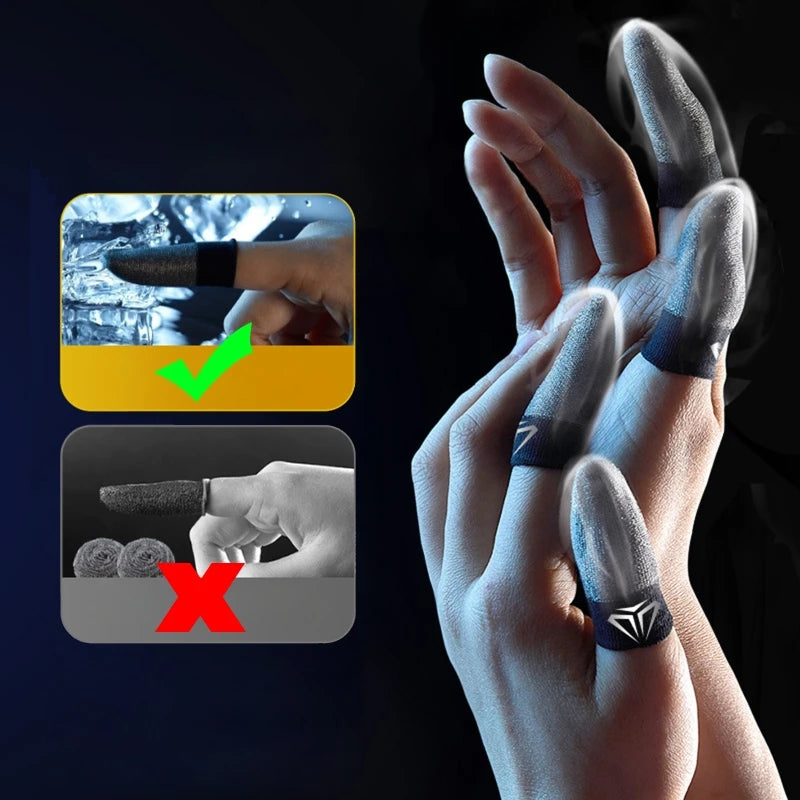 2 Pcs Mobile Game Fingertip Gloves – Sweatproof, Anti-Slip, Touch Screen Finger Sleeves for Gamers