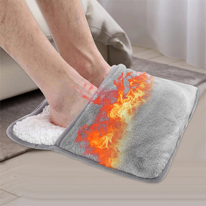 Winter USB Charging Electric Foot Heating Pad - Universal Soft Plush, Washable Foot Warmer Heater Mat for Household