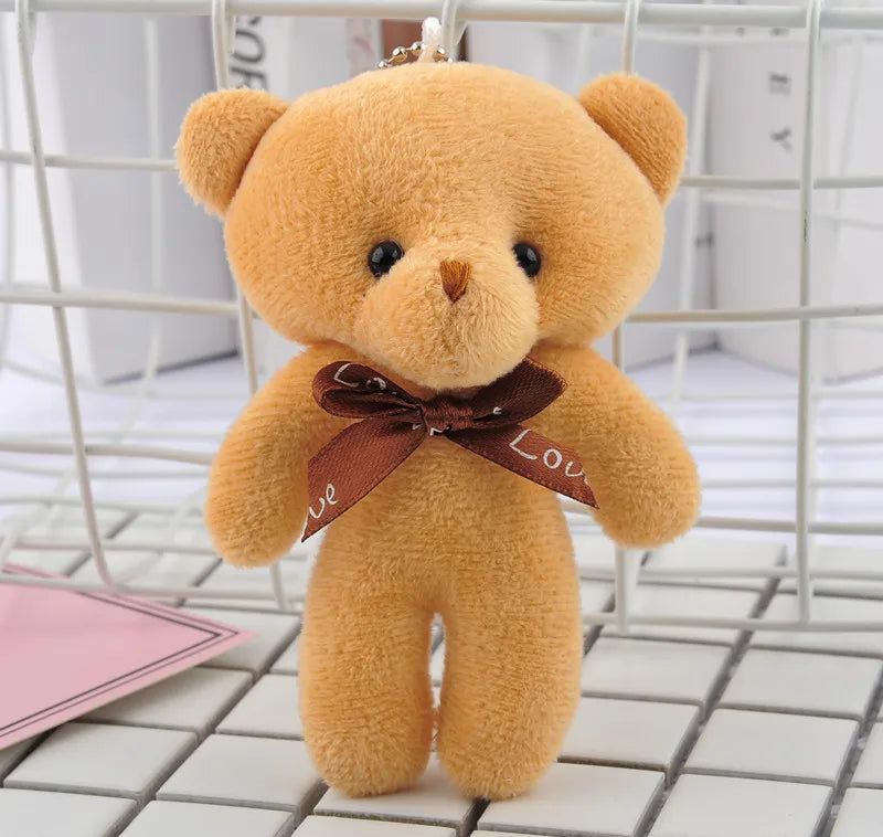 50pcs Mini Bear Plush Keychains - Stuffed Toy Lot, Doll Bag Pendants, Ideal for Wedding Decorations and Kids Birthday Party Gifts