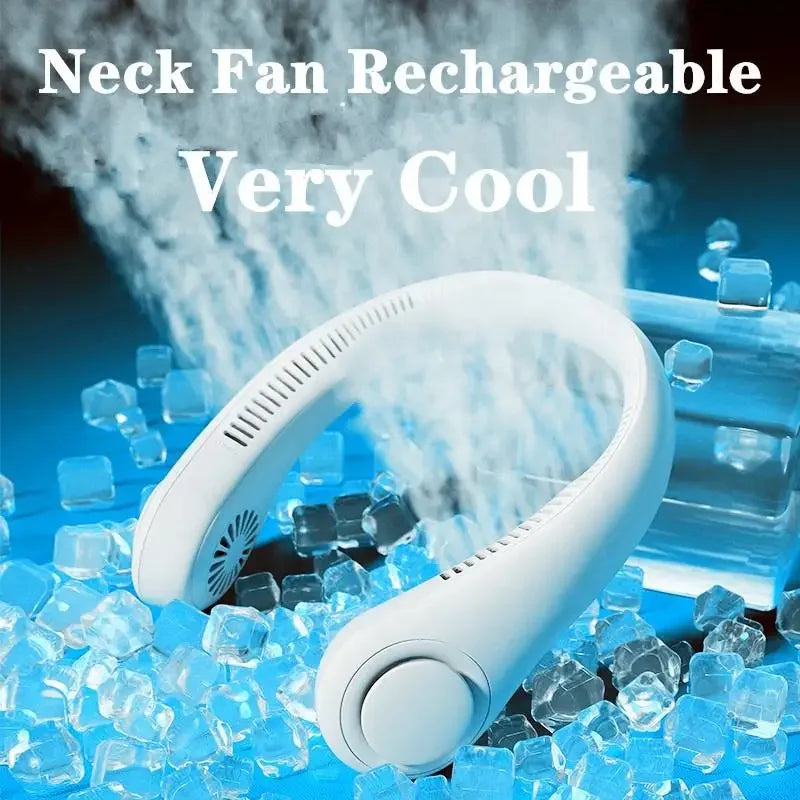 Portable Mini Neck Hanging Fan – Wearable USB Air-Cooled Fan for Summer, Outdoor Sports, Running, Travel, No Blades Design