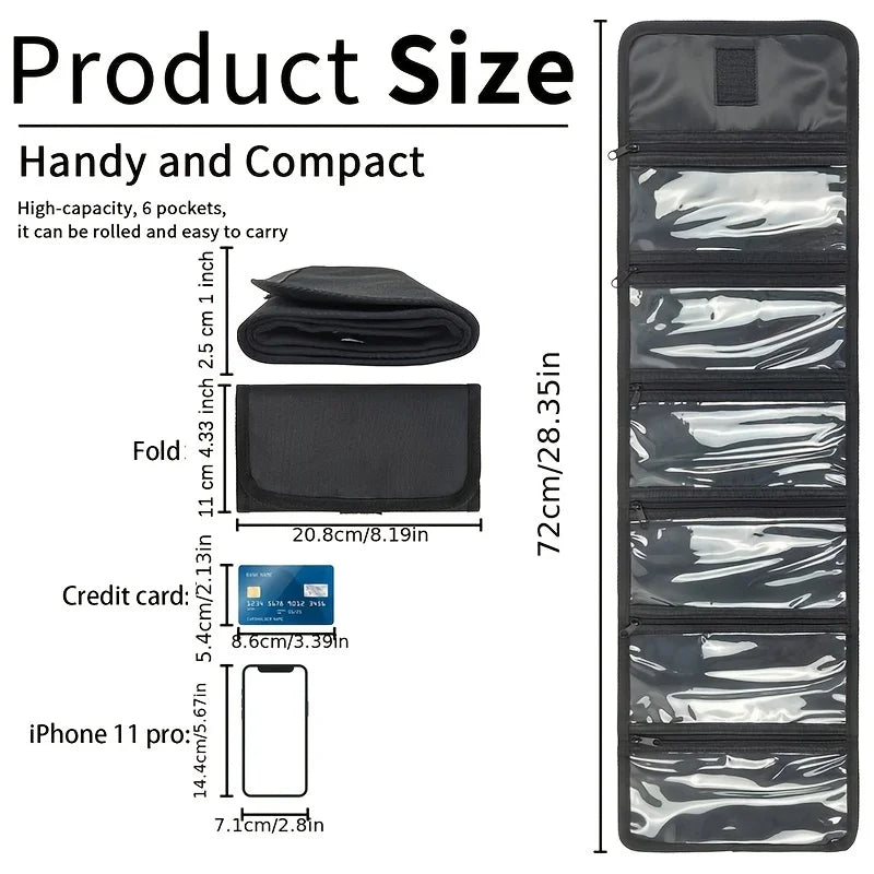 Money Wallet Organizer: 6-Zippered Pocket Multipack Cash Pouch - Bill Organizer Envelope Wallet for Money Management