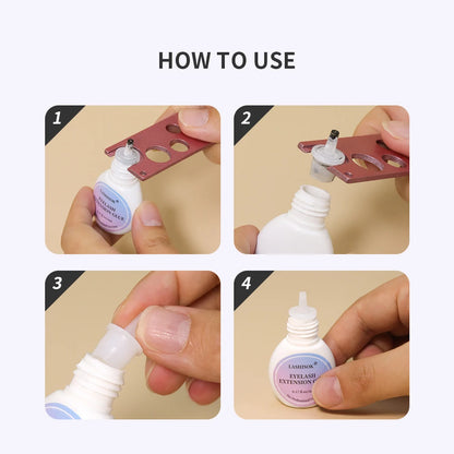 GLAMLASH Stainless Steel Cap Opener: Universal Eyelash Glue Bottle Replacement Tool - Anti-Blocking Head for Easy Application