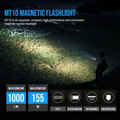 Trustfire MT10 EDC Flashlight | 1000 Lumen Rechargeable LED Lamp | USB-C Charging Torch | Mini 16340 | IPX8 Waterproof Work Light