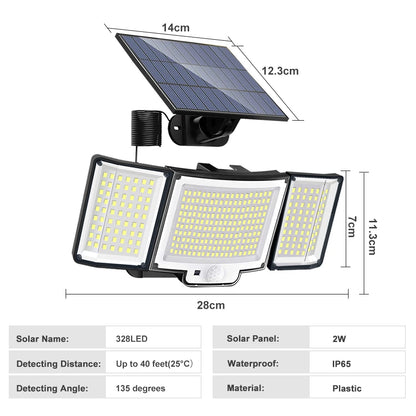 348LED Solar Lamp: Outdoor Security Light with Motion Sensor - Waterproof, Powerful Spotlight Solar for Garden and Garage Security